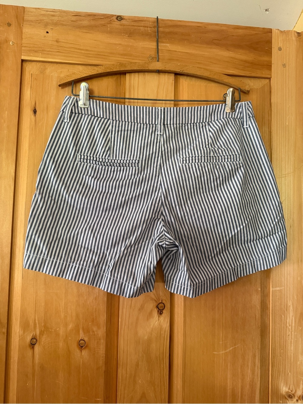 Old Navy Navy & White Striped Cotton Bermuda Shorts - Picture 4 of 4